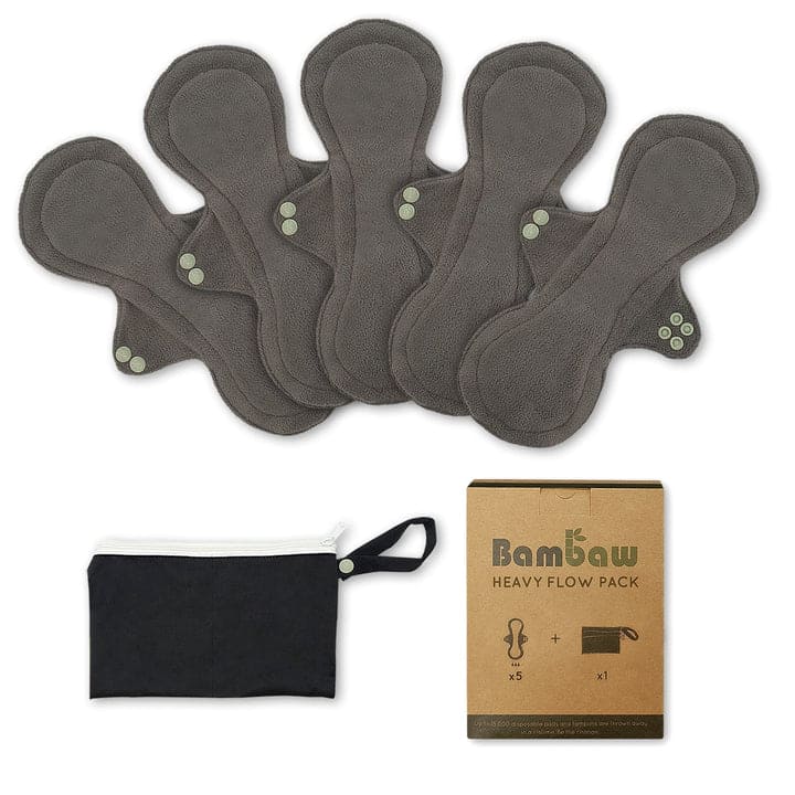 5 Bambaw Reusable Sanitary Pads for heavy flow