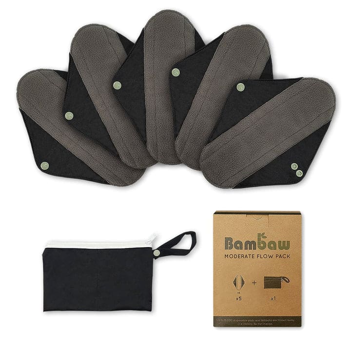 5 Bambaw Reusable Sanitary Pads for moderate flow