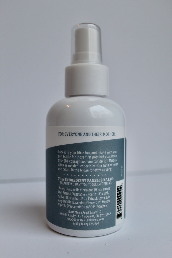 Back of Earth Mama Perineal Spray bottle