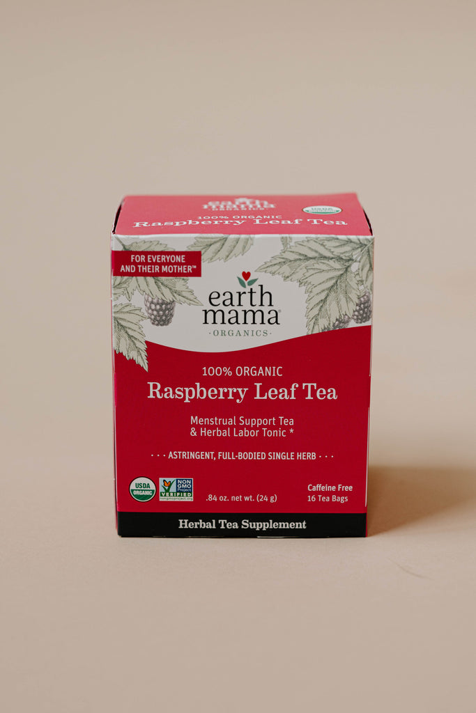 Front of Earth Mama Raspberry Leaf Tea box